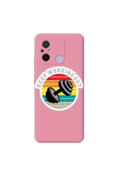 Other Xiaomi Redmi 12C Keep working out Pink Colored Silicone TPU Θήκη