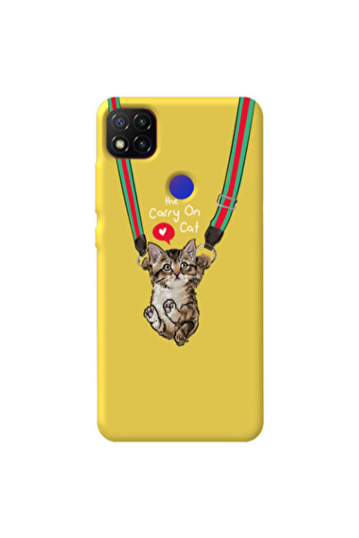 Other Xiaomi Redmi 9c Swinging cat Yellow Colored Silicone TPU Θήκη