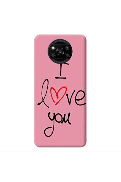 Other Xiaomi Poco X3 /X3 Pro i love you Pink Colored Silicone TPU Θήκη
