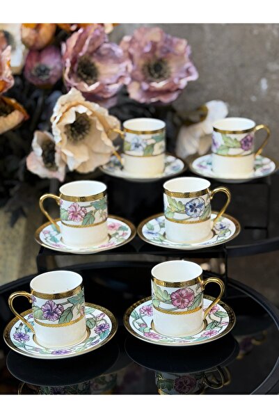 Ulus Home 6-Person Porcelain Acar Portia Coffee Cup Set