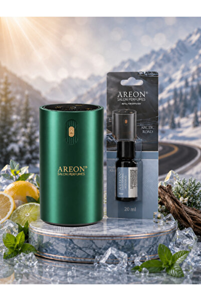 Areon Aromatik Difüzör Yeşil (Klasik Metal) + Arctic Road