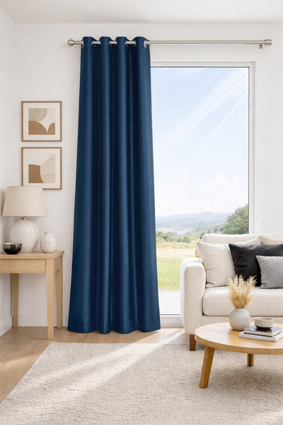 Premier Home Ametist Blackout Navy Blue Background Curtain 260X270 1X2.5 Pile