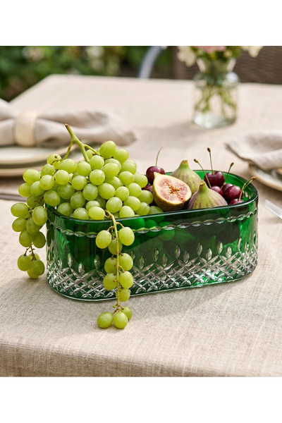 AKDEN STORE وعاء عرض زجاجي مزخرف يدوي الصنع من زجاج الزئبق على شكل قندول