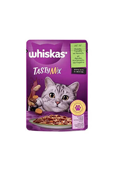 Pouch Tastymix Sos İçinde Kuzulu Tavuklu ve Havuçlu Yetişkin Kedi Konservesi 85 Gr