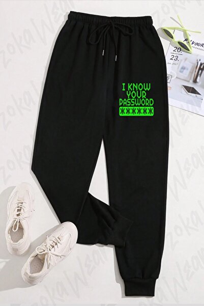ZOKAWEAR Unisex Hacker I Know Your Pass Printed Sweatpants