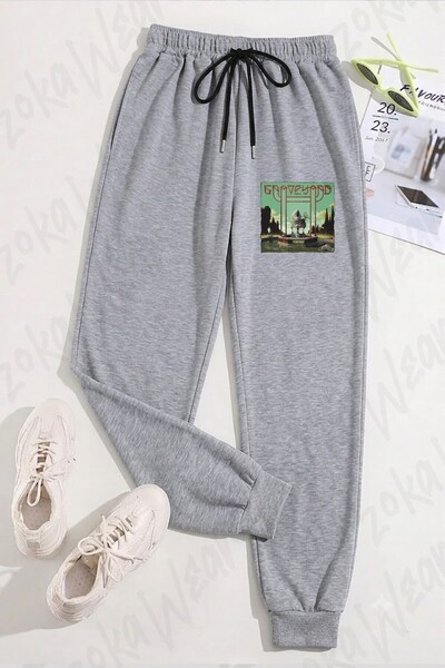 ZOKAWEAR Unisex Graveyard Printed Sweatpants