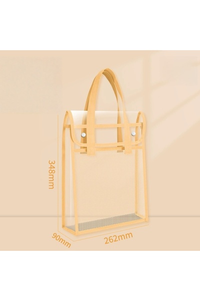 choice2 Yellow PVC Double-layer Widened Transparent Tote Bag,Snap on Storage,...