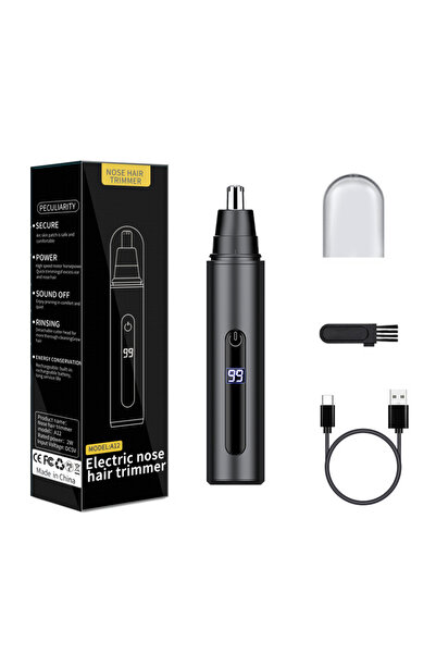 Choice1 ماكينة تشذيب شعر الأنف Black-A12 قابلة لإعادة الشحن عبر USB، ماكينة ح...