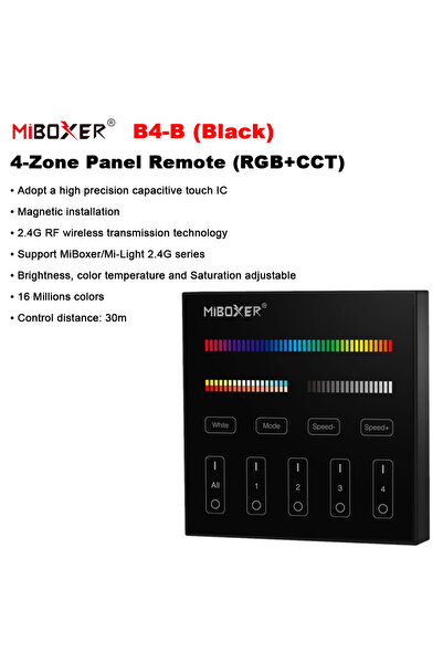 Choice1 B4-B Miboxer B4 2.4GHz Smart 4-Zone 86Touch Panel Adjust Brightness T...