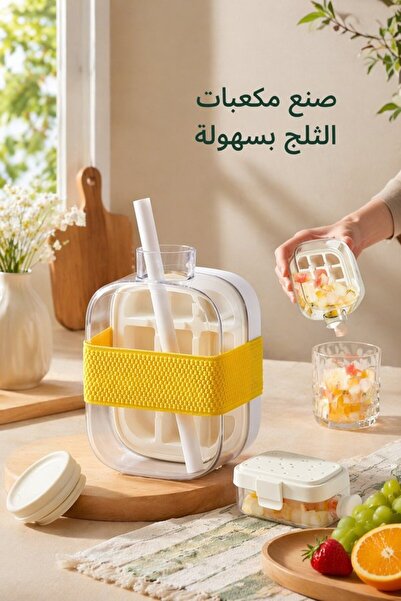 Generic قالب سيليكون لصنع مكعبات الثلج بسعة 500 مل، زجاجة ماء رياضية للسفر ما...