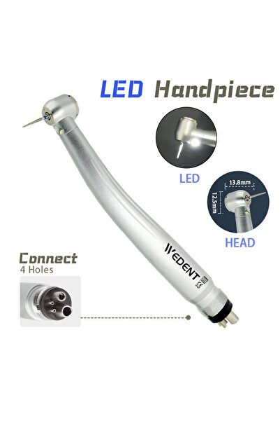 Choice رأس توربيني هوائي لطب الأسنان بـ 4 فتحات LED، عالي السرعة، مزود بمحرك ...