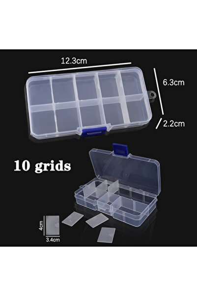 choice2 12.3x6.3x2.2 Plastic Jewelry Box 10/15/24 Compartment Slot Organizer ...
