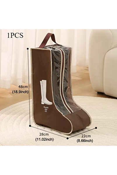 Choice1 1pcs L Brown Portable Waterproof Rain Boots Travel Storage Bag Dustpr...