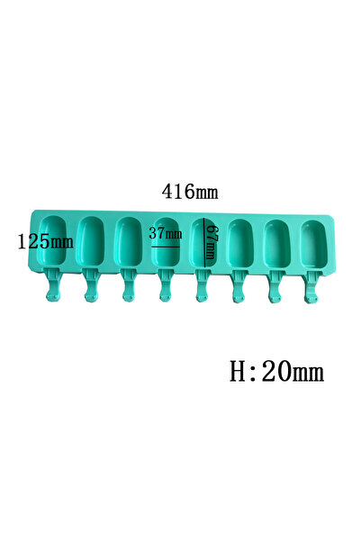 Choice1 Green Large 8 Cavity Silicone Ice Cream Mold Simple Oval Square Choco...