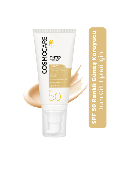 Cosmocare Tinted Cream Light, Renkli Güneş Kremi, SPF50, PA++++, 50ml