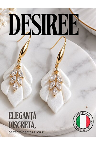 DUESTELLE ITALIA DESIREE Перлени обеци – Полимерна глина и цирконий с 18К зла...