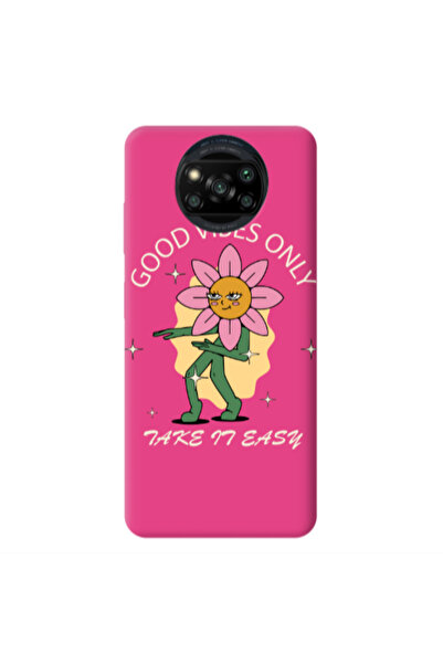 Other Xiaomi Poco X3 /X3 Pro Good Vibes Only Fuchsia Colored Silicone TPU Θήκη