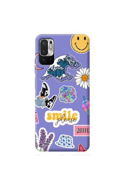 Other Xiaomi Redmi Note 10 Pro 5G Smile Moon Purple Colored Silicone TPU Θήκη
