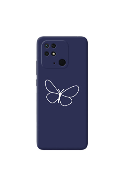 Other Xiaomi Redmi 10C butterfly Dark blue Colored Silicone TPU Θήκη