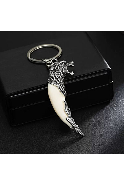 Choice3 WolfWhite Viking Wolf Teeth Keychain Men Women Retro Backpack Car Key...