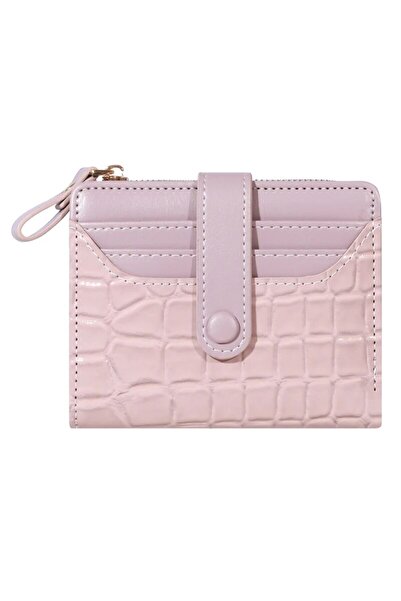 Choice3 Violet Mini Crocodile Print Clutch Wallet, Short Holder, Women's Card...