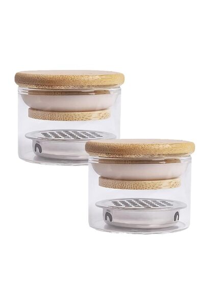 Choice 2Pcs Nail Art Brushes Washing Cup Nail Brush Cleaner Dappen Dish with ...