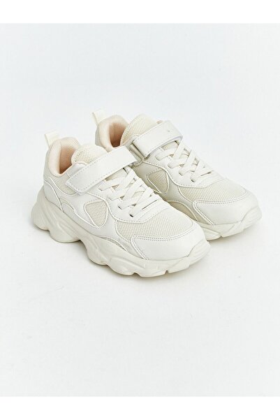 LC Waikiki Lcw Steps Beige Mesh Detailed Girls' Sports Shoes