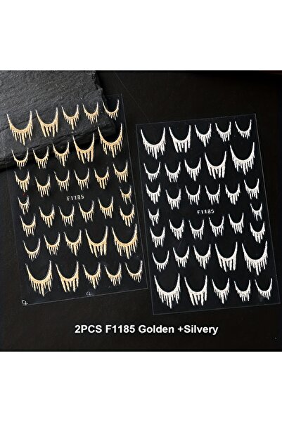 Choice DUTRIEUX F1185 2 Stickers 2/4pcs Reflective Glitter French Nail Art St...