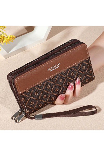 Choice dark brown 1pc Classic Men's Faux Leather Wallet, Double Layer with Sn...