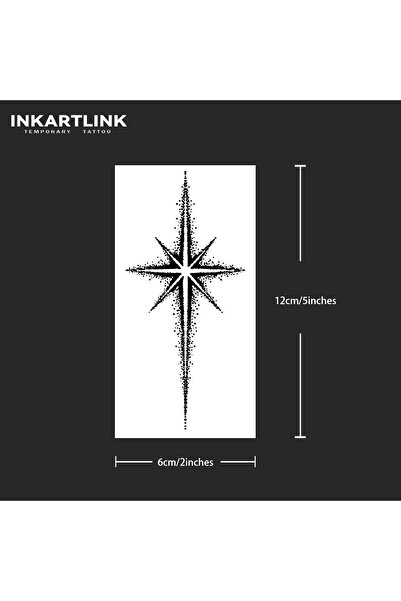 Choice 816-0612M Eight-pointed star Temporary Tattoo,Lasts To 15 Days New Tec...