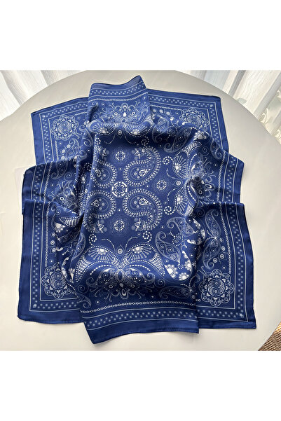 Choice3 FJ1218-4-Blue Luxury Square Scarf For Women Elegant Paisley Ladies Hi...