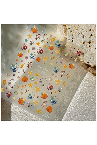 Choice YT8582 1pcs Summer colorful Ocean Nail Stickers Sea Star Shell Pattern...