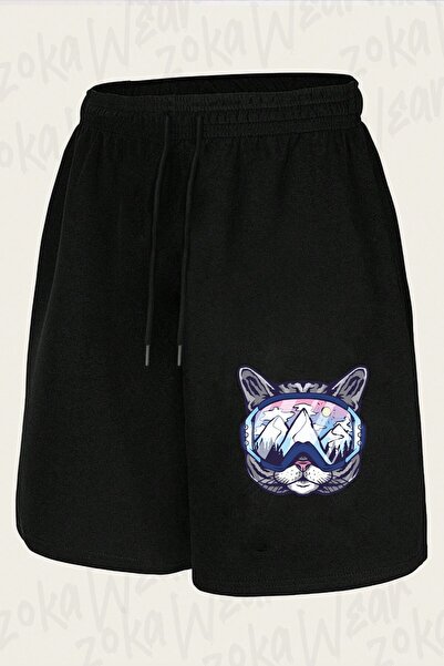 ZOKAWEAR Unisex Ski Cat Snowboard Cat Ski Design Printed Shorts