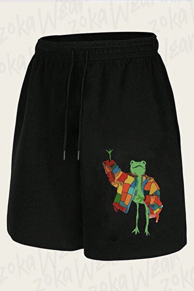 ZOKAWEAR Unisex Frog Design Printed Shorts with Bathrobe
