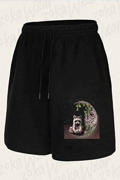 ZOKAWEAR Unisex Raccoon Special Design Printed Shorts