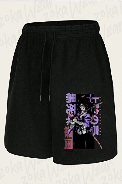 ZOKAWEAR Unisex σορτς με σχέδιο Demon Slayer Kokushibo με στάμπα