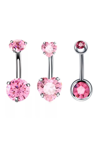 AMALFİ Σετ σκουλαρικιών piercing και δαχτυλιδιών αφάλου από ατσάλι