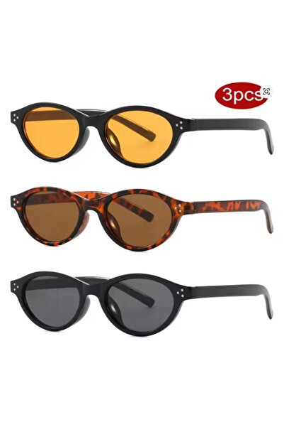 Choice9 3pcs z06 Fashion Small Oval Style Rivet Sunglasses Women Brand Design...