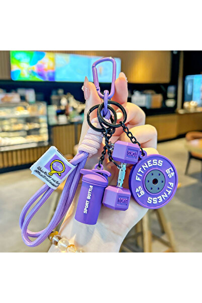 Choice4 purple 2025 HOT! Fitness Keychain Gym Barbell Key chain Weightlifting...
