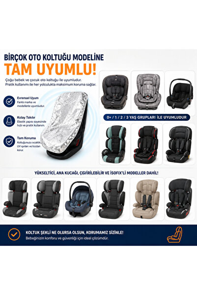 LORELLİ Çocuk Oto Koltuğu Güneş Koruyucu Isı ve UV Koruma Kılıfı