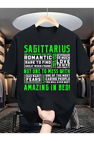 23 nisan Men's 180gsm Heavy -black Bottom with Green Sagittarius Centaur Arro...