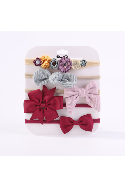 Choice5 3523-8 Sweet Elastic Headbands for Baby Girl New Bowknot Knit Nylon H...