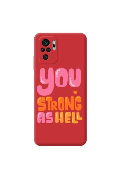 Other Xiaomi Redmi Note 10S You are Love Strong Red Colored Silicone TPU Θήκη