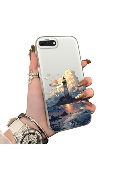 Hontinga iPhone 7 Plus Compatible Silicone Edge Hard Back Case Couple Phone C...