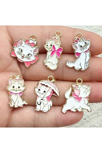 Choice 6PCS 6/10Pcs Cute Cartoon Enamel Marie Cat Charms for Women Earrings D...