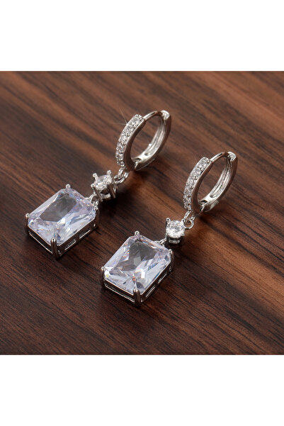 Choice PURPLE A031 Elegant Purple Synthetic Zirconia Dangle Earrings Women's ...