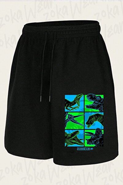 ZOKAWEAR Unisex Jurassic World Fallen Kingdom Design Printed Shorts