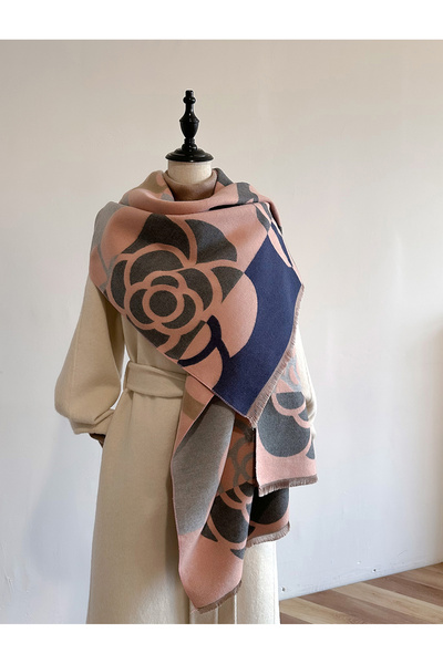 choice2 Blue Cashmere Scarf for Women Thick Warm Winter Blanket Brand Female ...