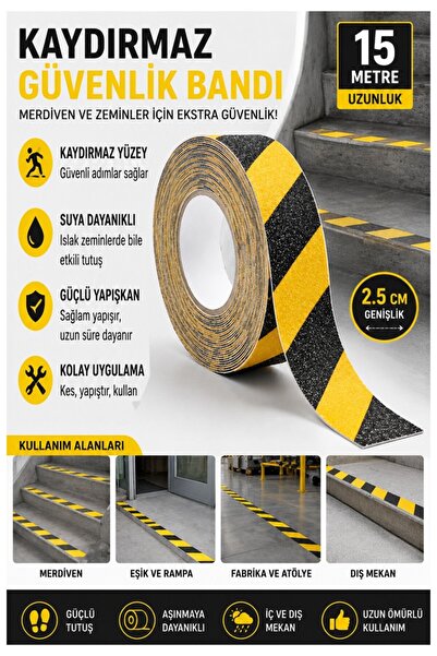 Artlantis Traka protiv klizanja za stepenice žuta crna 25 mm 1 komad Mas sigu...