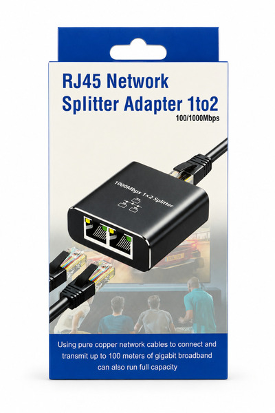 NARİTA Network Çoğaltıcı 2 Port Gigabit Ethernet Splitter Çoklayıcı (1000Mbps) - NRT-4512 RJ45